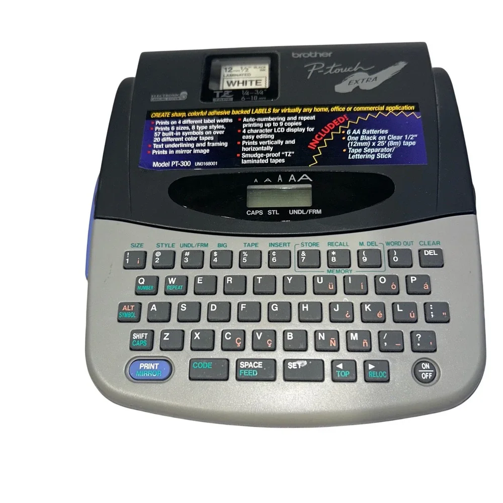Brother P-Touch Extra PT-300 Electronic Labeling System Gray Black Mens Womens